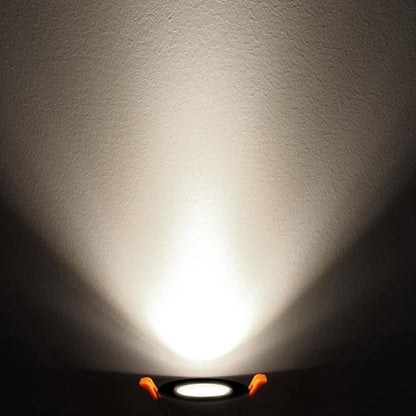 inShareplus 2 Inch LED Downlight, 3W Recessed Lighting COB Dimmable, Ultra Thin Recessed Light 4000k Natural White, CRI80, Black Trim, Ceiling Lights with LED Driver, 6 Pack