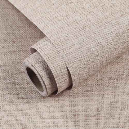 Beige Grasscloth Wallpaper Peel and Stick Contact Paper 15.75inchx118.11inch Self-Adhesive Removable Wallpaper Thicker Waterproof Fabric Textured Wall Paper for Bedroom Cabinets Covering