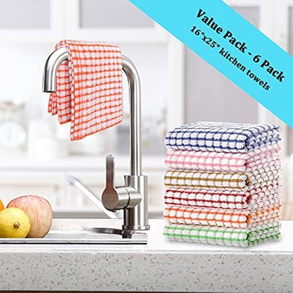 LAZI Kitchen Dish Towels, 16 Inch x 25 Inch Bulk Cotton Kitchen Towels