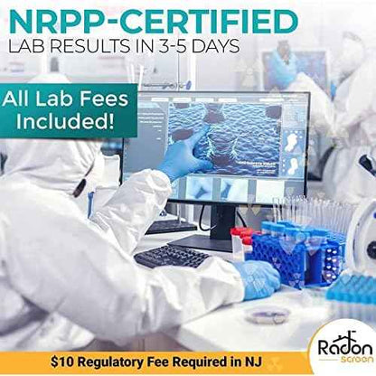 RadonScreen Radon Detector for Home Test Kit, EPA-Approved Radon Gas Detector NRPP-Certified LAB Analysis for Household Air Quality, Quick Turnaround Time, Easy to Use, Lab Fees Included