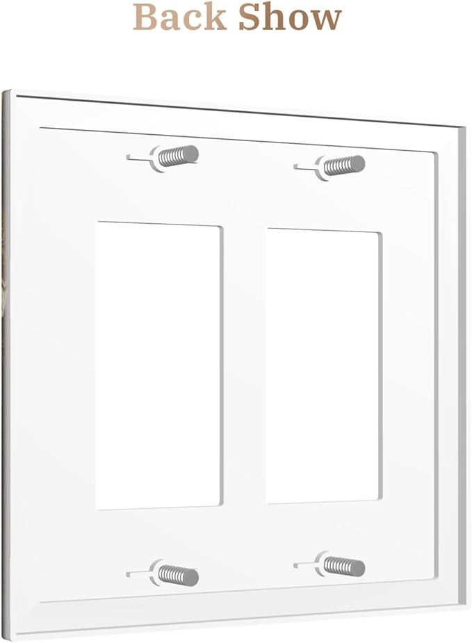 Decorative Art Light Switch Covers Gilded Bloom 2 Gang Dual Rocker Outlet Switch plate Faceplate GFCI for Home Decor