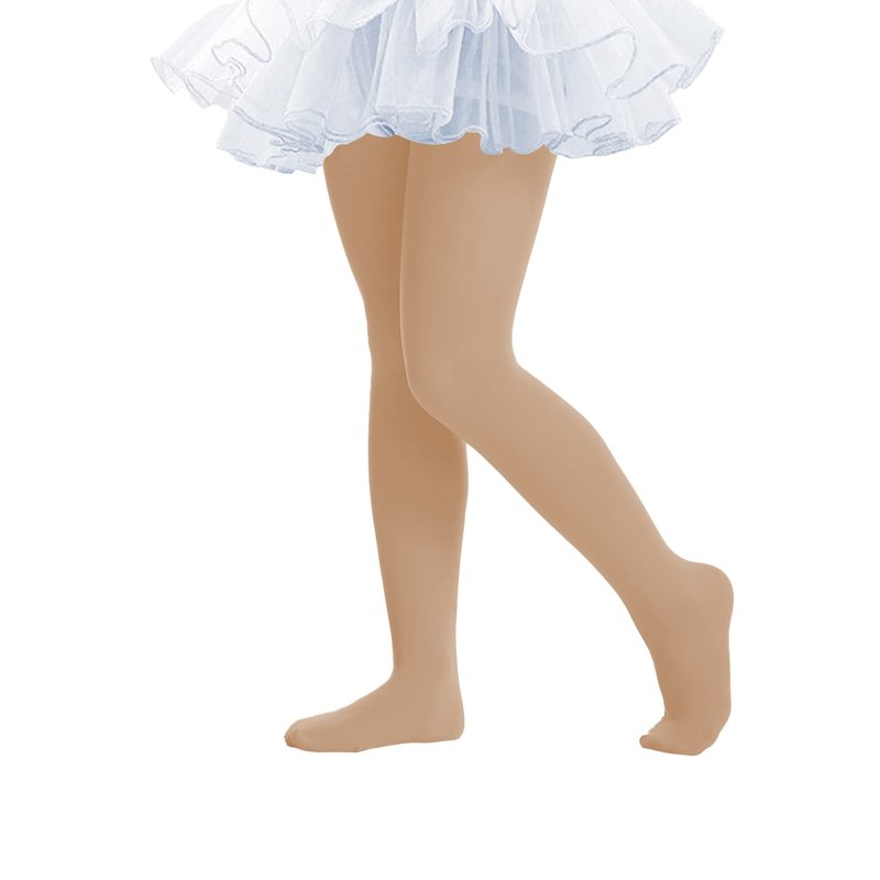 Ultra Soft Ballet Tights for Toddler Girls - Breathable, Durable, Footed, Warm Nude Stockings for Girls 6-8 Years