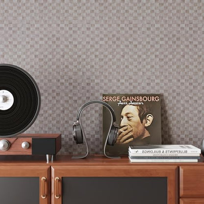 CRE8TIVE Non-Textured Rattan Wallpaper Peel and Stick Taupe Grey Faux Woven Pattern Rattan Contact Paper for Cabinets Dresser Nightstand Cane Weaving Wallpaper Vinyl Roll for Bedroom Bathroom 12"x80"