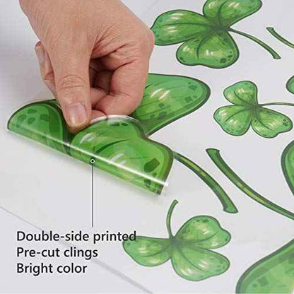 14 Sheets St. Patrick¡¯s Day Wall Sticker Decorations, Large Shamrock Wall Decals for Home School Office Decor Party Supplies Ornaments, 108 PCS