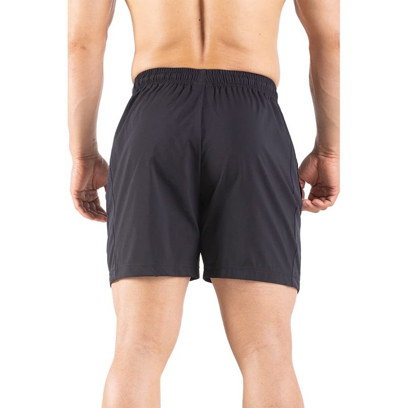 Gaglg Men's 5" Running Shorts 2 Pack Quick Dry Athletic Workout Gym Shorts with Zipper Pockets Black/Black,X-Large