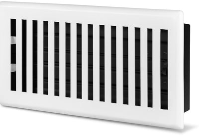Sierra Grates 4" x 10" Contemporary Design Steel Floor Register in Glacier White Finish for Floor l- Decorative Air Vent Covers- Floor Register 4” x 10”