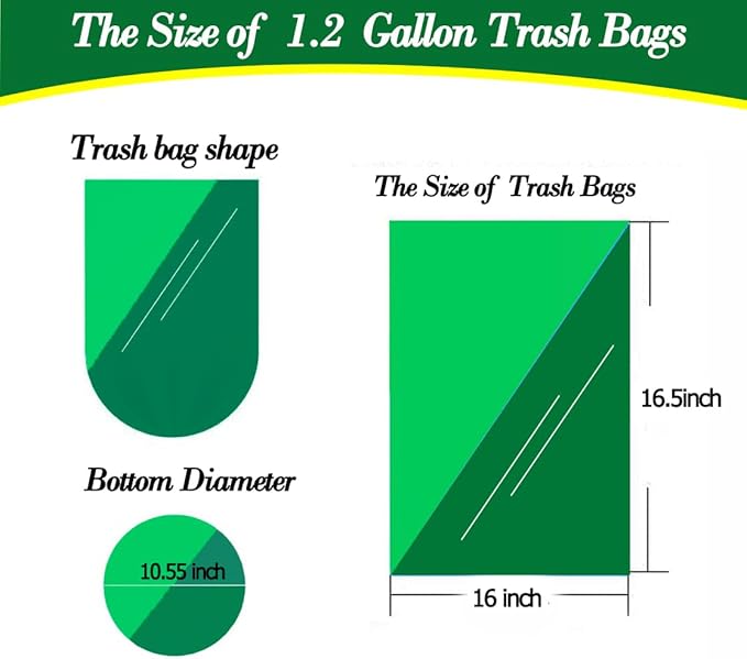 Hommaly 1.2 Gallon 240 pcs Small Black Trash Bags, Strong Garbage Bags