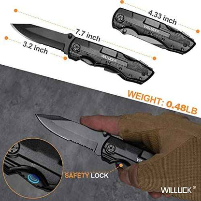 Gifts for Men,Multitool Pocket Knife with Blade,Stocking Stuffers for Men,Christmas Valentinens Day Fathers Day Birthday Gifts for Him Dad Husband,Camping,Emergency,Outdoor