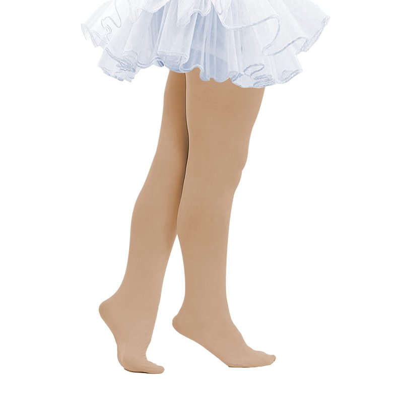 Ultra Soft Ballet Tights for Toddler Girls - Breathable, Durable, Footed, Warm Nude Stockings for Girls 6-8 Years