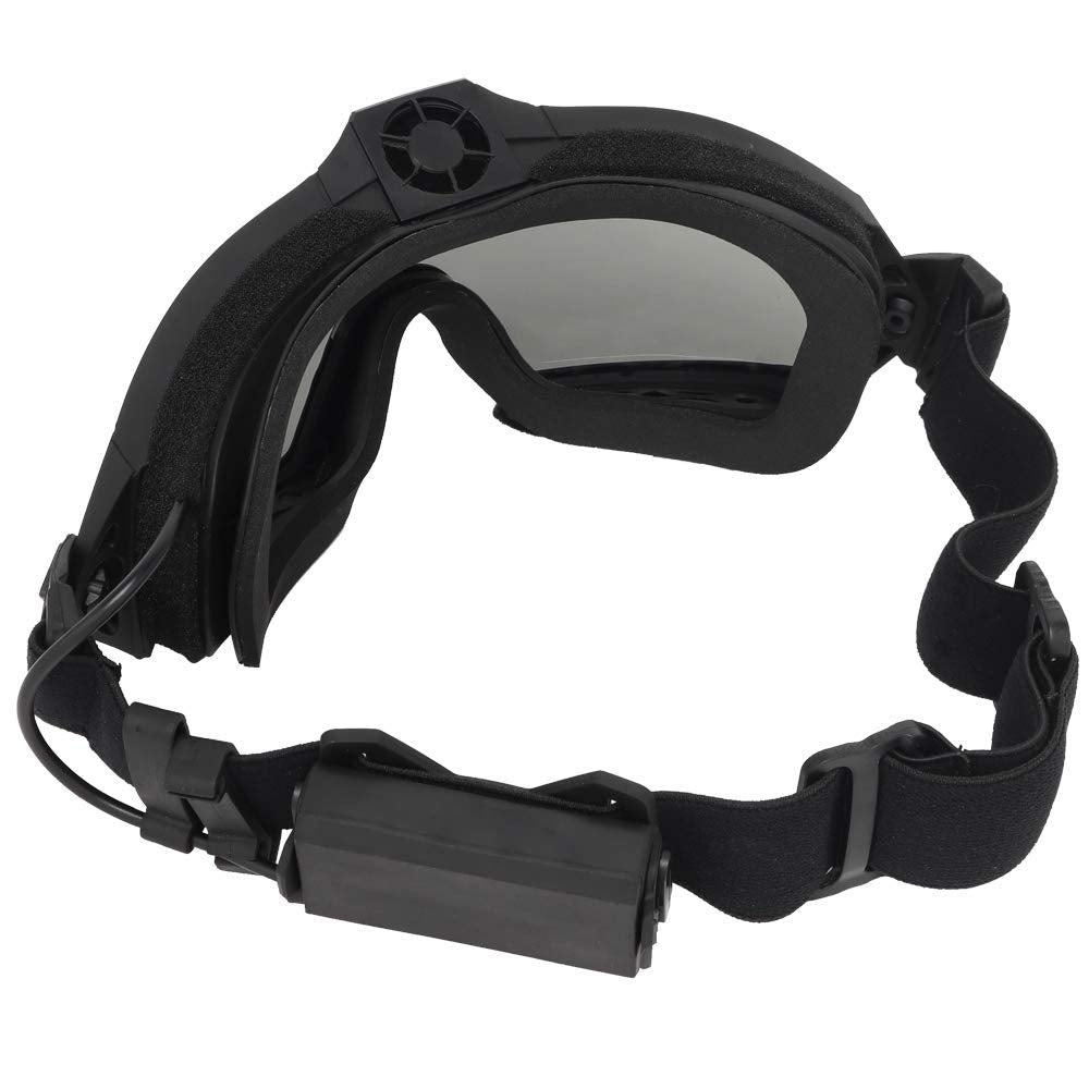 H World Shopping Airsoft Goggles Anti Fog with Fan and Interchangeable Lens Military Shooting Safety Goggles & Glasses for Cycling Paintball Hunting Motorcycle BK