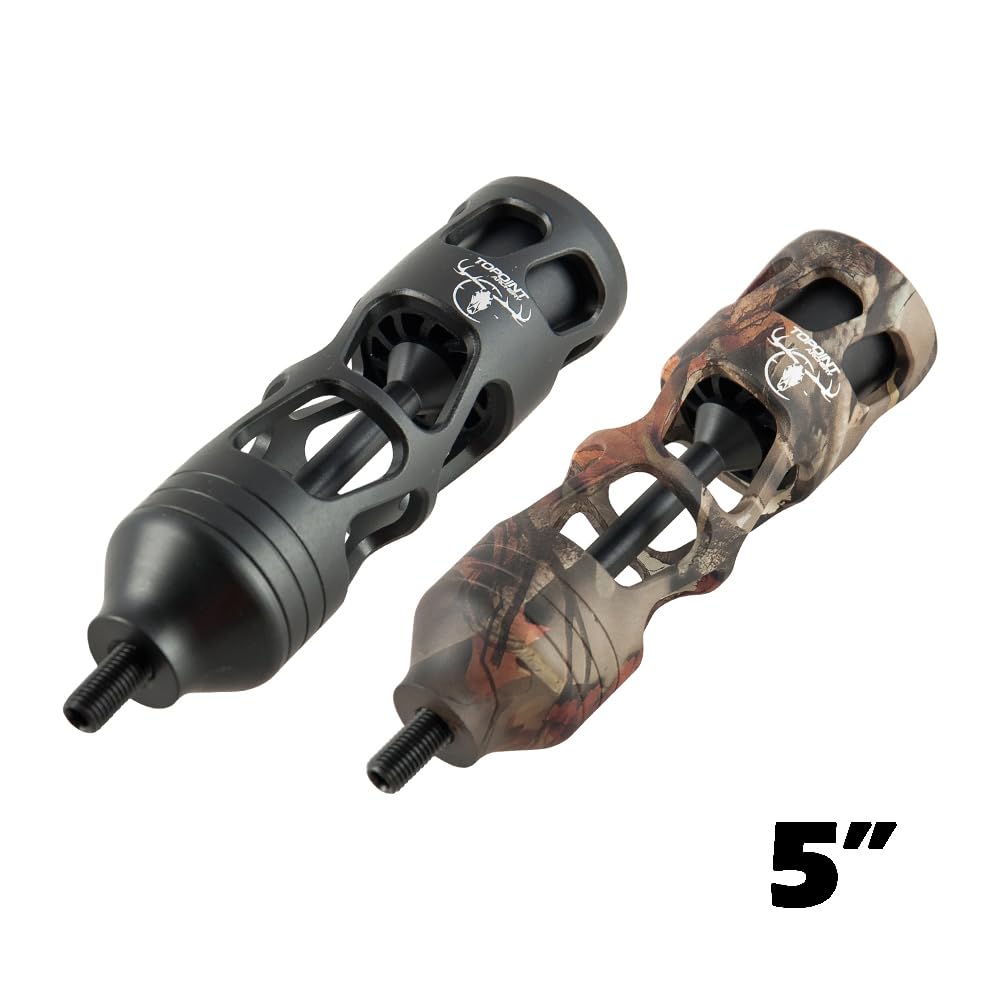 ZSHJGJR Archery Bow Stabilizer Aluminum Alloy, Shock Absorber, 5 Inch 8 Inch 11 Inch, Bow Stabilizer Vibration Damper, All-CNC Aluminum Machined for Compound Bow Accessories (Black, 5 Inch)