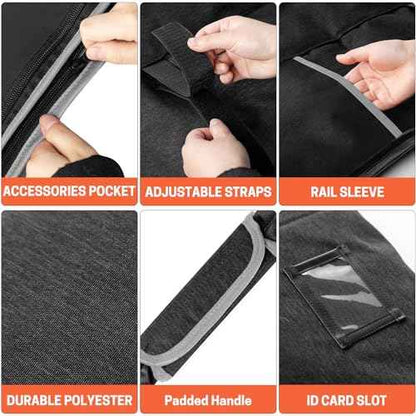 Premium Guide Rail Bag, Double Side Track Saw Bag, Protective Carrying Case for 55-60 Inch Guide Rail Tracks(Black)
