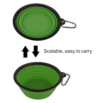 Large Collapsible Dog Bowls, 34oz Travel Water Food Bowls Portable Foldable Collapse Dishes with Carabiner Clip, 2 Pack (Purple+Red)
