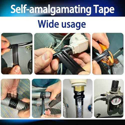 Self-Fusing Silicone Tape, 1¡¯¡¯x10¡¯ Self-Welding Repair Tape for Pipe and Tube Leak, Electrical Cable, Outdoor Coax, Emergency Repair, Plumbing Sealing.