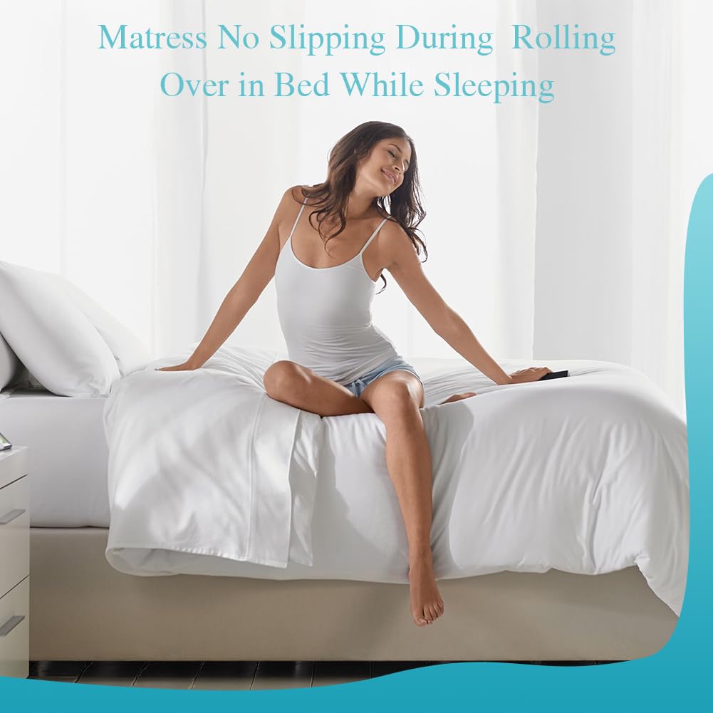 DUJUIKE Mattress Slide Stopper and Gripper, Non Slip Mat for Bed Mattress, Non Slip Rug Pad Underlay Protector Keep Bed and Topper Pad from Sliding for Sofa, Mattresses (Grey, 78 x 47 inch)
