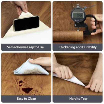 TANONE Wood Grain Contact Paper Thickened Wood Peel and Stick Wallpaper, Easy to Install Self-Adhesive Decorative Vinyl Film Wall Paper, Waterproof & Durable for Furniture Covering 15.7'' X 118''