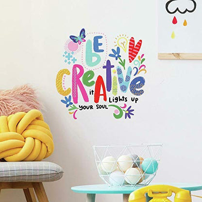 RoomMates RMK4668SCS Be Creative Inspirational Quote Peel and Stick Wall Decals