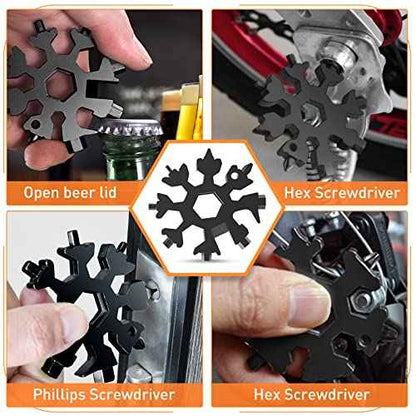 Dusor Gifts for Men Him Dad Husband, 18-in-1 Snowflake Multitool, Stocking Stuffers for Adults, Mens Gifts for Christmas, Gift for Dad Who Want Nothing, White Elephant Gift for Adults, Gadgets for Men