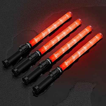 4 Pack 21 Inch Traffic Wand, Air Traffic Control Wand with 3 Flashing Modes, LED Multifunction Traffic Safety Baton for Airport, Parking, Car Directing