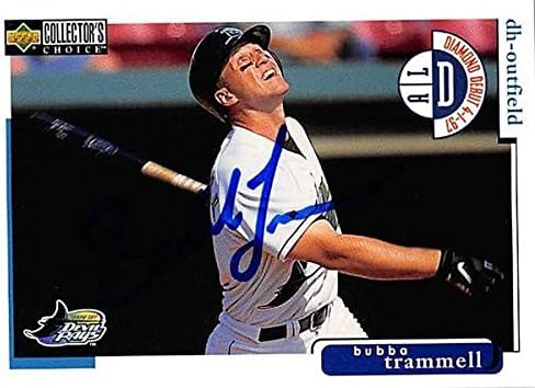 Sports Memorabilia Autograph Warehouse 247718 Bubba Trammell Autographed Baseball Card - Tampa Rays 1998 Upper Deck - No. 499