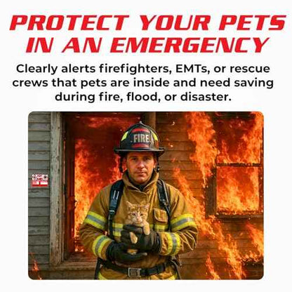 SpySpot 6 Pack Pet Alert Sticker, 4"x3" Emergency Rescue Alert Sign for Home, Window, Car, Door Fire Pet Safety Decal for Firefighters & EMTs, Weatherproof, UV Resistant, Peel & Stick