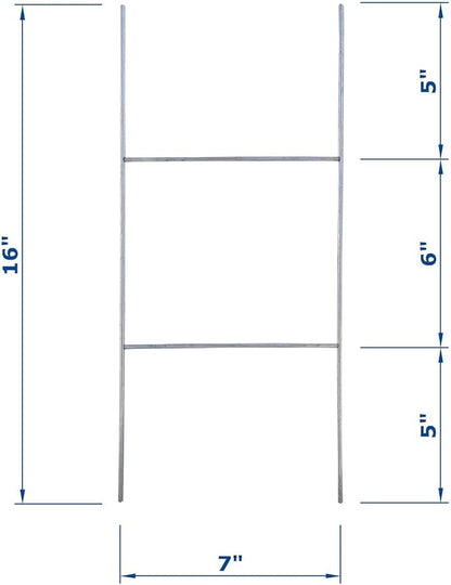 5 Pack Sign Stakes 16"x7", Metal H Frame Yard Sign Stakes for 4mm,5mm Corrugated Plastic Yard Signs