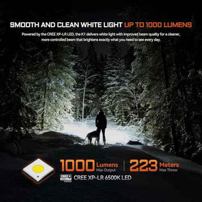 ACEBEAM K1 Rechargeable EDC AA Flashlight with Green Beam, UV and White LED Combo, 1000 High Lumens Pocket Flashlight, Triple Sources Super Bright Small Flash Light for Emergency, Camping, Home