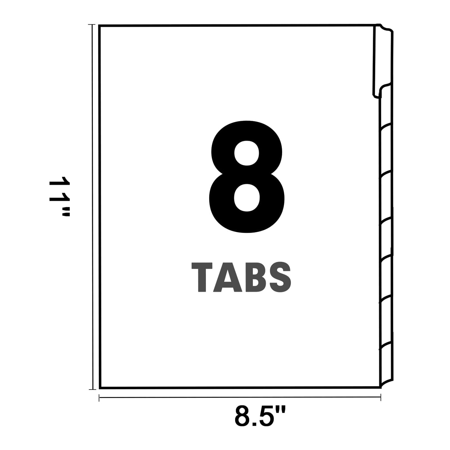 Binder Divider, PANDRI 120 Pack Binder Index White Dividers with 8 Insertable Multicolor Big Tab, Letter Size Paper Binder Divider for School Office Home Business