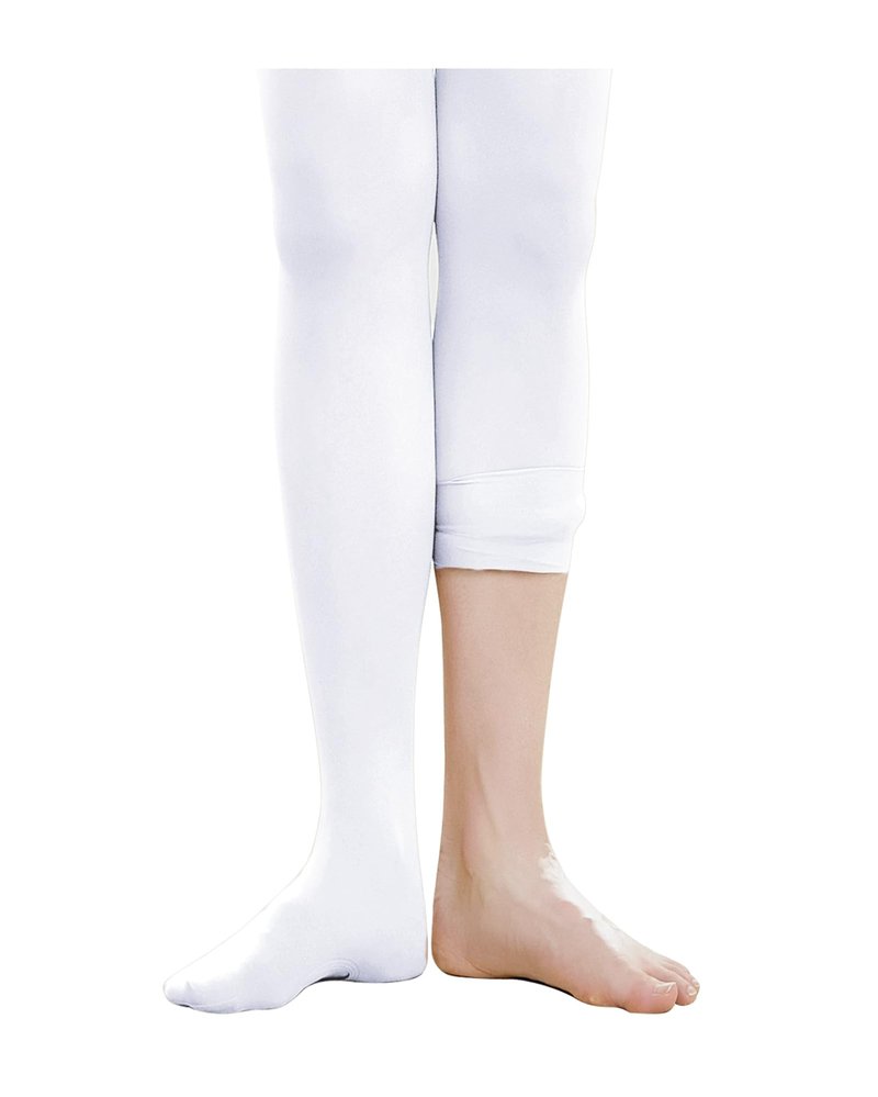 Stelle Girls Women Ballet Dance Convertible Tights Ultra Soft Pro Transition Tights (White, 9-14years)