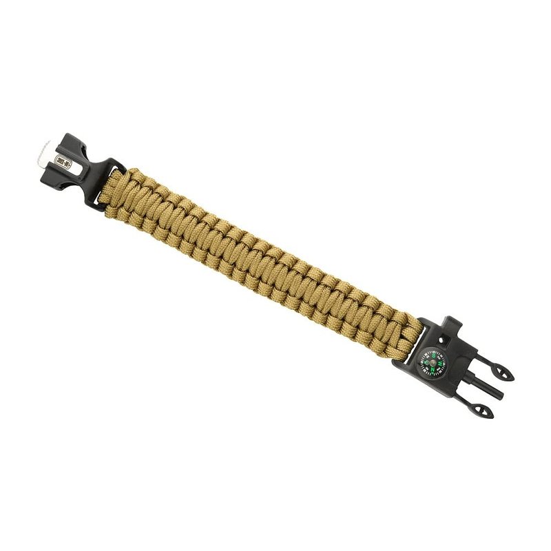 M-Tac Survival Paracord Bracelet - Cord 12 ft (144 Inch) - Tactical Emergency Cord Rope with Compass Whistle