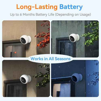Magnetic Security Camera Wireless - 2K HD Video, AI Motion Detection, Battery Powered, Ease of Setup, 2-Way Audio,IR Color Night Vision, Waterproof, Outdoor & Indoor Surveillance