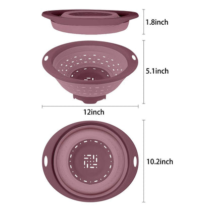QiMH Collapsible Colander and Strainer, 5 Quart(1.25 gal), Heavey Duty Kitchen Drainer Basket for Pasta, Veggies and Fruits, New Home Apartment Essentials