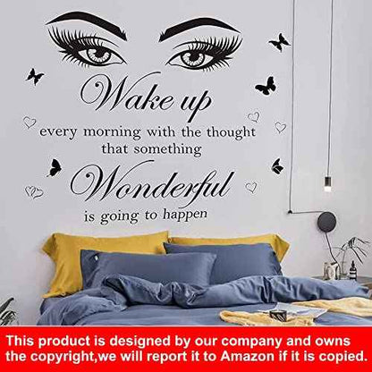 Quotes Wall Stickers Motivational Inspirational Wall Stickers Letter Wall Decals Vinyl Sayings Beauty Eye Wall Decor Positive Words for Women Girls Bedroom Living Room Hallways Home