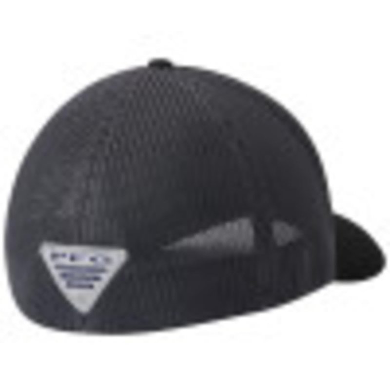 Columbia Unisex PFG Fish Flag Mesh Ball Cap-High Crown, Black/Graphite, XX-Large