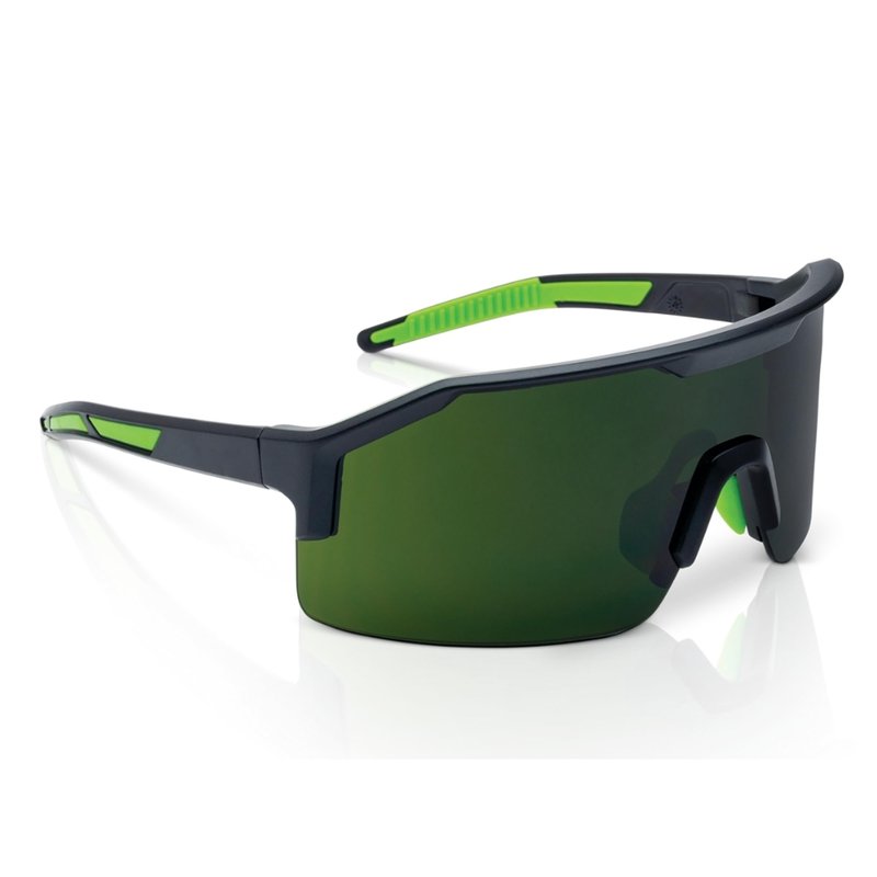 Jackson Safety Maxview+ Ballistic-Rated Safety Glasses - ANSI Z87.1 Wraparound Anti-Scratch Eye Protection for Men & Women - Black Frame with Shade 5 IR Lens - Pack of 1