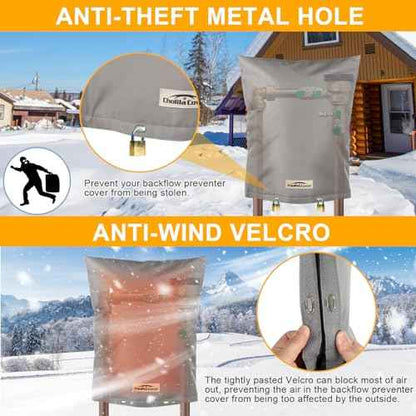 Backflow Preventer Cover Insulated (5¢ªF) - 36" W x 24" H Backflow Cover for Winter Pipe Freeze Protection - Sprinkler Covers for Outside, Double Wall Insulation Cover Grey
