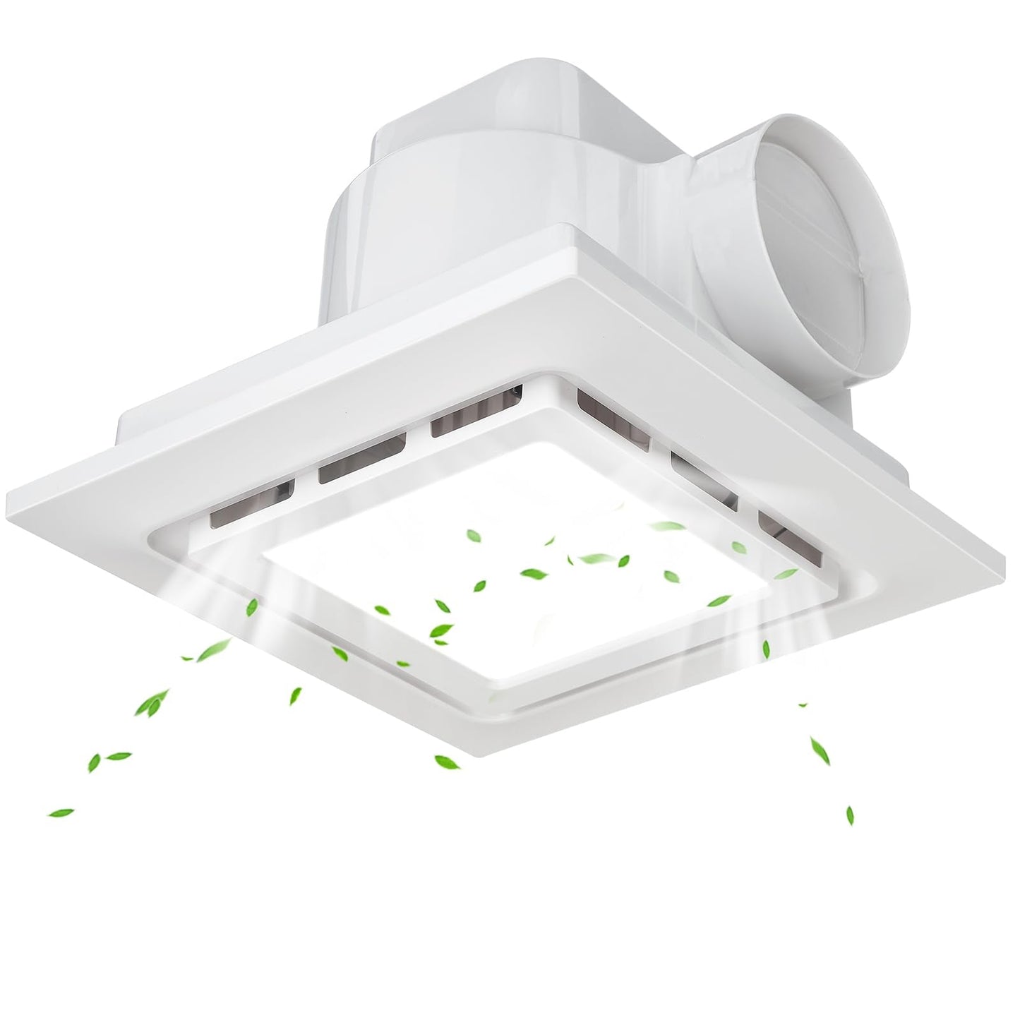 TOYOUSEA 10" Ultra Quiet Bathroom Exhaust Fan with Light 6500K LED 1.0 Sone 145 CFM, 8.3x8.3 Mount, 1500 LM Ceiling Ventilation Fan