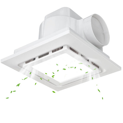 TOYOUSEA 10" Ultra Quiet Bathroom Exhaust Fan with Light 6500K LED 1.0 Sone 145 CFM, 8.3x8.3 Mount, 1500 LM Ceiling Ventilation Fan
