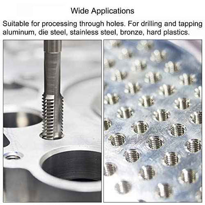 uxcell M5 x 0.8 Straight Flute Thread Tap and 4.2mm Twist Drill Bit Set, Metric Titanium Plated 6542 High Speed Steel Machine Screw Thread Tap Threading Drilling Tool