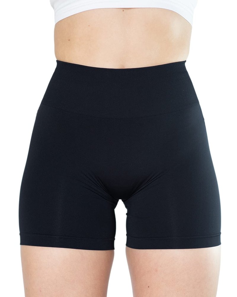 AUROLA Dream Collection Women Workout Shorts High Waist Gym Shorts, Scrunch Butt Seamless Athletic Shorts,Dark Black,M