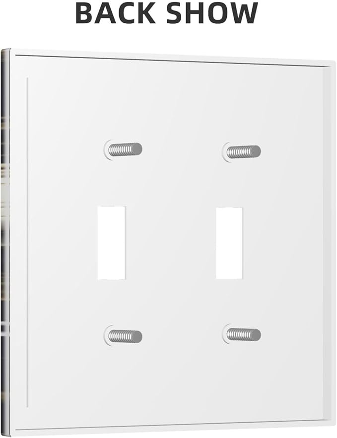 White Gold Blue Flower Light Switch Covers Double Toggle 2 Gang Wall Plate Dual Decorative Switchplate Electrical Faceplate for Farmhouse Living Room Decor