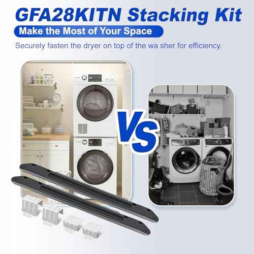 [Patented] GFA28KITN Stacking Kit for GE 28"W Washer Dryer Stack Bracket Kit - Compatible with GE 28 inch Width Front Load Washers and Dryers Laundry Stacking Kit