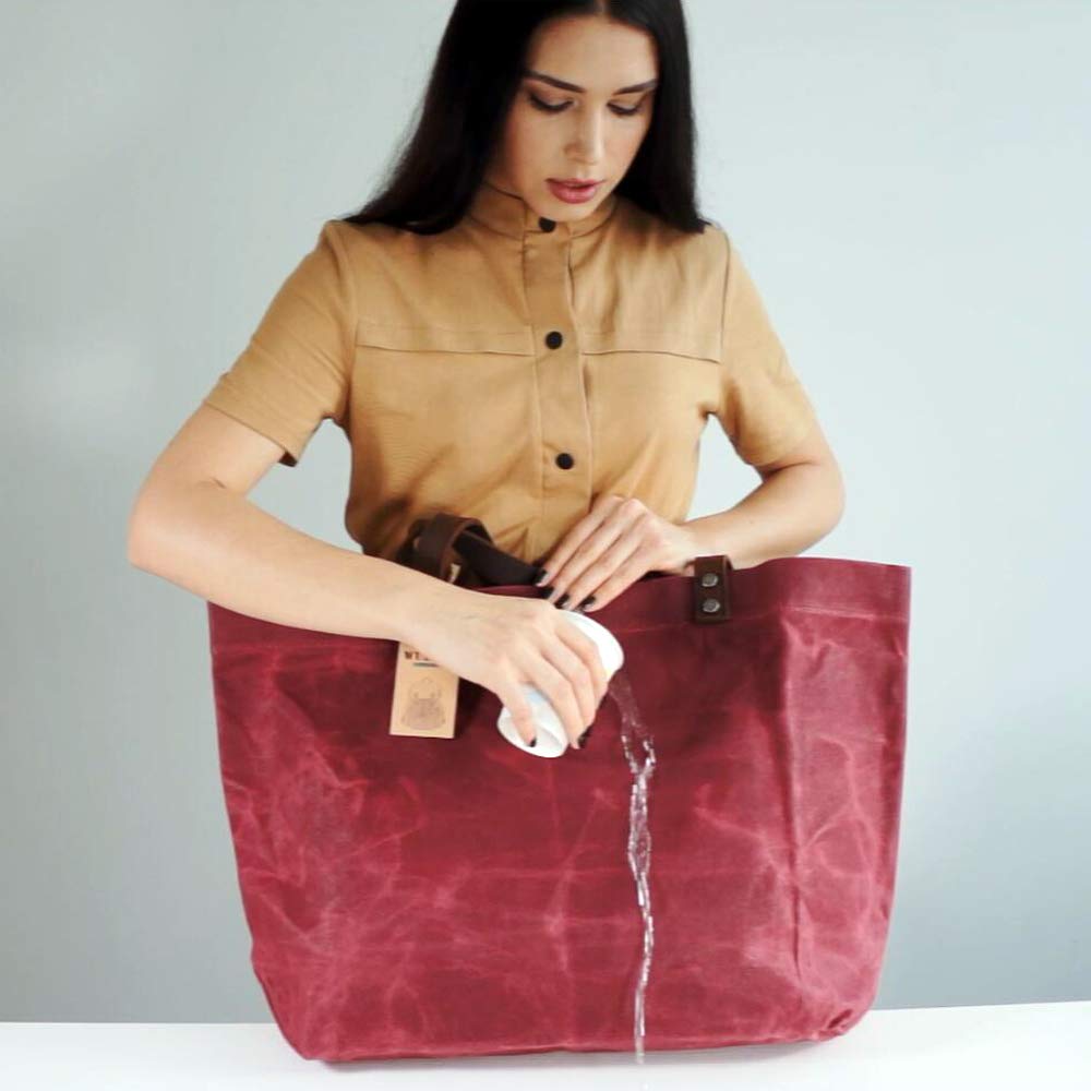 WUDON Waxed Canvas Travel Tote Bag - Extra Large Carryall Shoulder Bag for Women