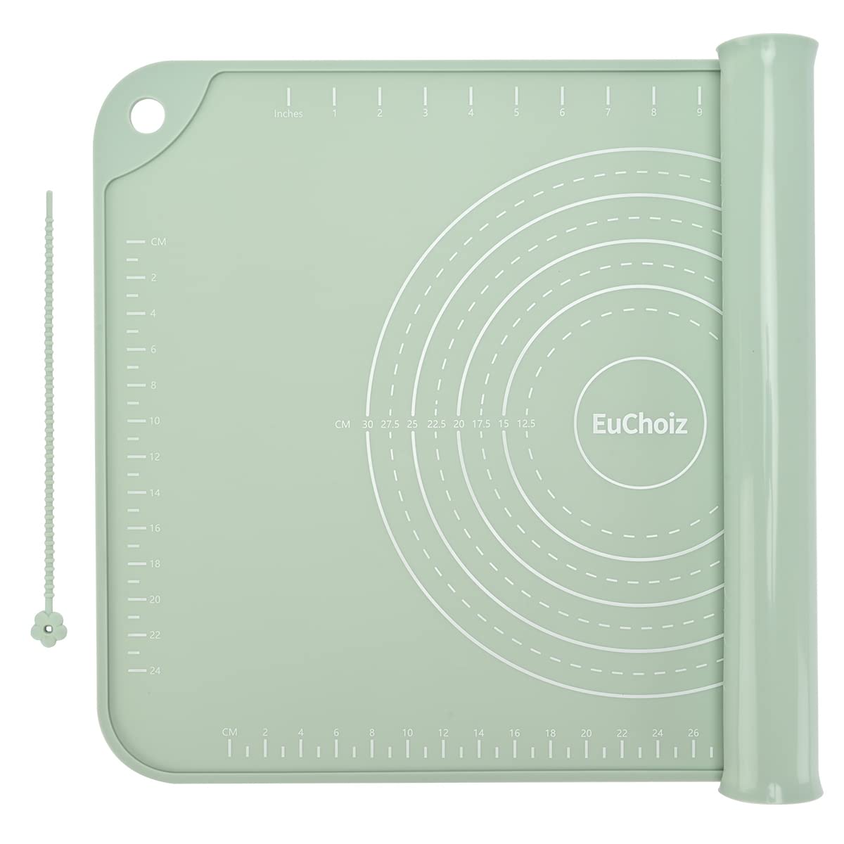 EuChoiz Silicone Pastry Mat 24"*16" Extra Thick Non Stick Baking Mat Food Grade Silicone Dough Rolling Bake Mat with Edge Heightening