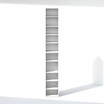 Furinno PASIR 10-Tier Closet Organizers and Storage, Open Shelf, Storage Organizer, 12-Inch Width, for Closet, Bedroom, White
