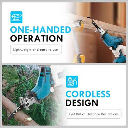 Reciprocating Saw Cordless, Variable Speed 3000 RPM Brushless Motor with 8 Saw Blades, 2 x 2.0Ah Batteries, LED Light, Tool?Free Blade Change, Portable for Wood PVC Cutting