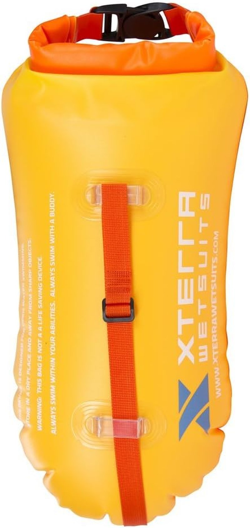 Xterra Wetsuits Swim Buoy Float - Safety Dry Bag for Open Water Swimmers | 15L Orange PVC