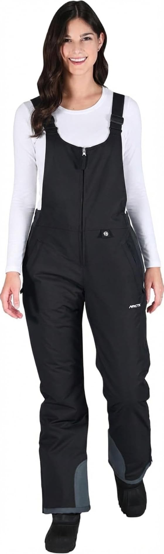 Arctix Women's Essential Insulated Bib Overalls, Black/Charcoal, X-Large Tall