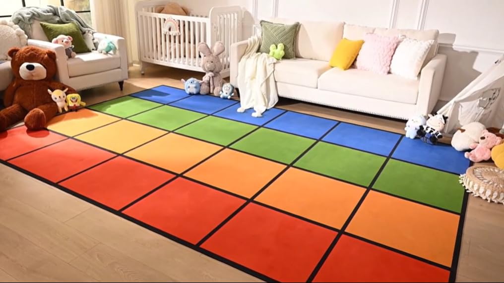 OPAMAN Large Classroom Rug 8x12 for Elementary, Classroom Rugs Carpets