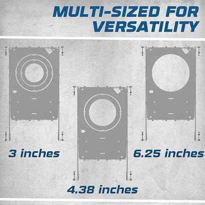 OHLECTRIC 6 Pack ? New Construction Mounting Plate ? Muti-Size 3/4/6 Inch ? Easy Cutout Adjustable Hole Size & Bars - Made of Galvanized Steel Recessed LED Rough in Plate/Bracket